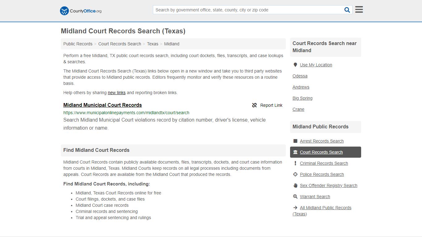Court Records Search - Midland, TX (Adoptions, Criminal, Child Support ...